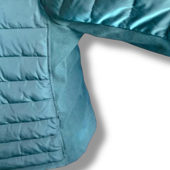 Universal Standard Teal Hooded Puffer Jacket Quilted Medium NWT Comfort Panel - Picture 4 of 11